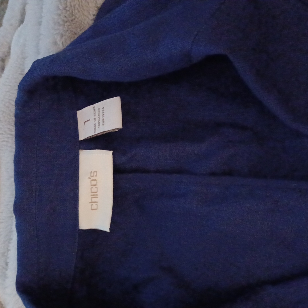 Chico's linen blazer. Royal blue. Chico's size 1. Medium, 8/10 new condition - Picture 2 of 7